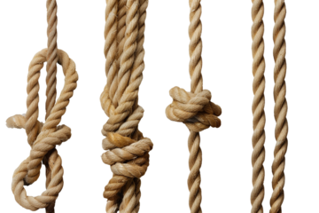 set of rope isolated on transparent background