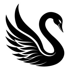 Fototapeta premium Swan logo icon vector art silhouette illustration