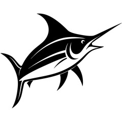 Marlin icon logo silhouette vector illustration