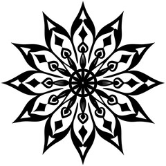 Calligraphic pattern silhouette vector illustration