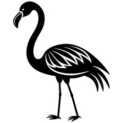 Flamingo icon silhouette vector illustration