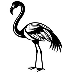 Flamingo icon silhouette vector illustration