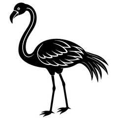 Naklejka premium Flamingo icon silhouette vector illustration