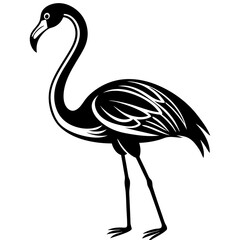 Flamingo icon silhouette vector illustration