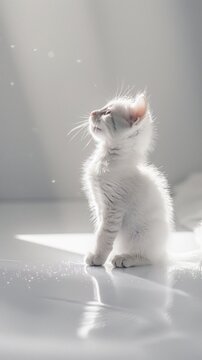 Kitten , commercial ads photo, product shot, stunning, beautiful, minimalist, award photo, centered