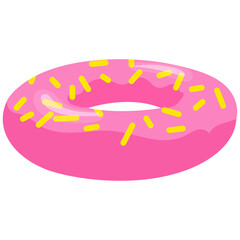Illustration of Inflatable Ring on White Background. Isolated Vector in Cute Cartoon Style.