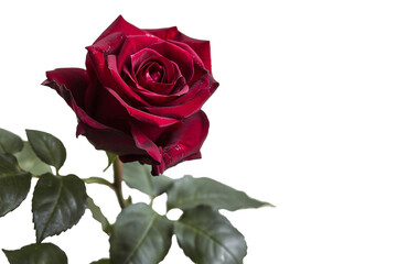 Obraz premium single red rose isolated on transparent background