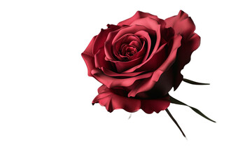 single red rose isolated on transparent background