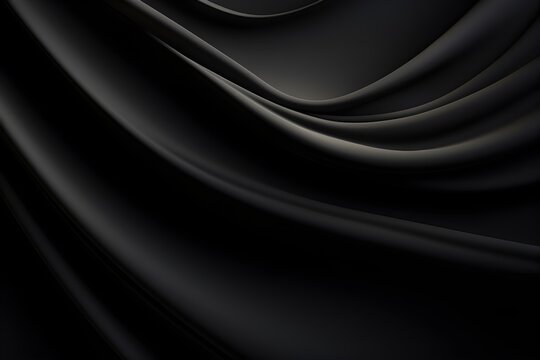 Black flowing satin drape background for movement motion futuristic dynamic design