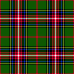 Tartan plaid pattern. Seamless check plaid in blue, red, and yellow for flannel shirt, bag, underwear, pyjamas, or other modern textile print. 