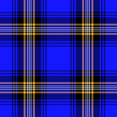 Tartan plaid pattern. Seamless check plaid in blue, red, and yellow for flannel shirt, bag, underwear, pyjamas, or other modern textile print. 