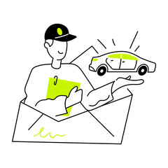 Get this doodle mini illustration of mechanic service 

