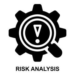 risk analysis, risk detection, risk control, risk management, problem detection, issue tracking solid glyph icon