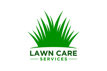 Lawn care logo design, landscape, grass concept template