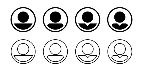set of user circle icons. profile symbol. modern design isolated on white background