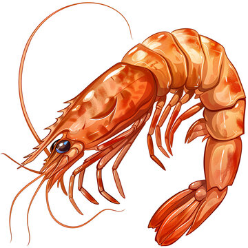 recommend clip art: Clipart illustration of shrimp on a white background. Suitable for crafting and digital design projects.[A-0002]