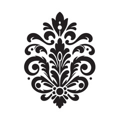 Silhouette of Vintage Ornament Icon Isolated in White