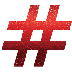 Obraz premium number sign, hash, or pound sign, red glitter