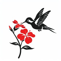 Obraz premium Hummingbird Sipping , A hummingbird sipping nectar from a flower, ideal for nature lovers or garden,themed designs