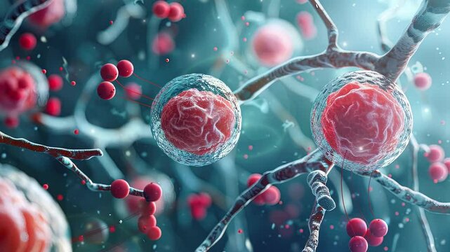 3d rendering microscopic view of human egg cells  