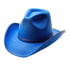 Blue Cowboy Hat Side View isolated on transparent background