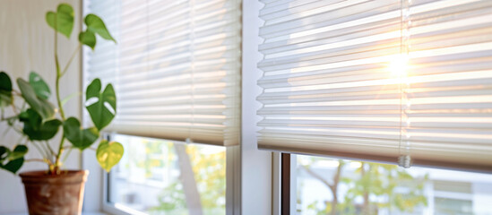 Contemporary White Pleated Blinds for Apartment Windows Provide Privacy