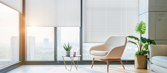 Contemporary White Pleated Blinds for Apartment Windows Provide Privacy