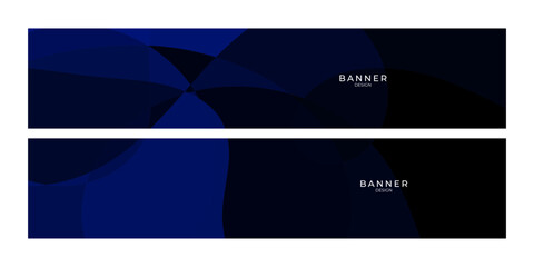Fototapeta premium set of banner design with abstract curve shape