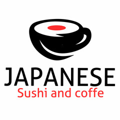 logo for restaurant japanese sushi and coffe
