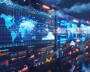 Data Analytics Visualization in Modern Cloud Computing Environment with Charts and Graphs on Multiple Screens