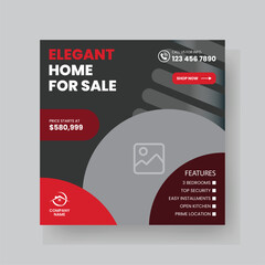 Modern Real state Home rent social media post Sale or carousel design template