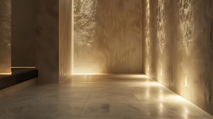 Recessed LED spotlight creating a subtle glow in a neutral environment.