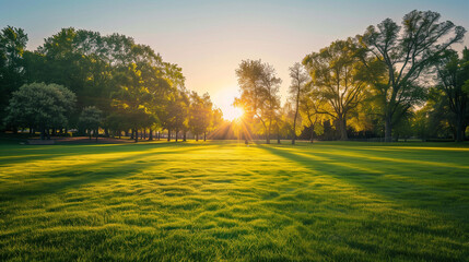 sunset in the park