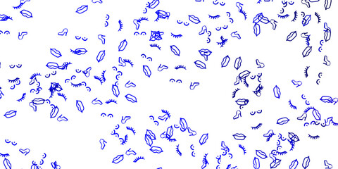 Obraz premium Light BLUE vector texture with women's rights symbols.