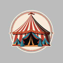 Circus Tent Illustration in Vintage Style