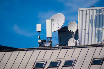 satellite dish on roof