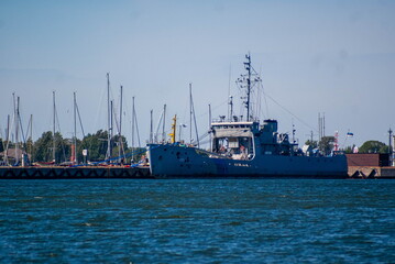 An old warship as a museum object.