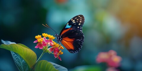 Obraz premium butterfly on flower