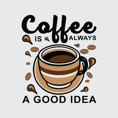 Coffee Lover's Delight: Typography T-Shirt Design
