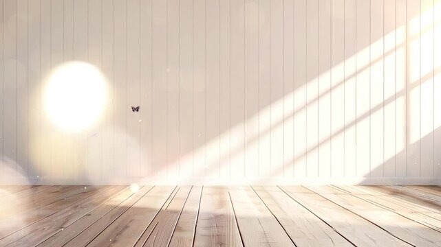 stimulate scene of white empty room with sunlight seamless looping overlay 4k virtual video animation background