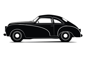 Coupe car silhouette vector