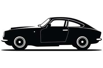 Coupe car silhouette vector