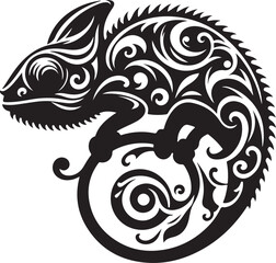 Chameleon design silhouette vector art work EPS file , Generator AI