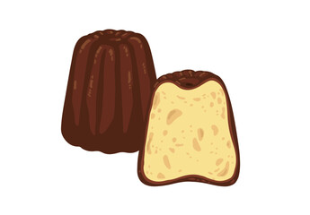シンプルなカヌレと断面のイラストセット