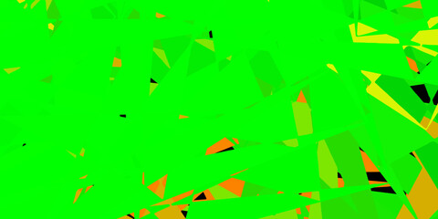 Dark green vector background with polygonal forms.