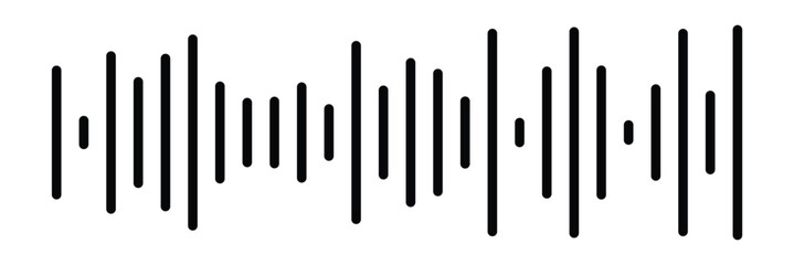 Sound / audio wave or soundwave line art vector icon for music apps and websites.Vector sound wave icon. Music player sound bar. Record interface. Equalizer icon with soundwave line. 