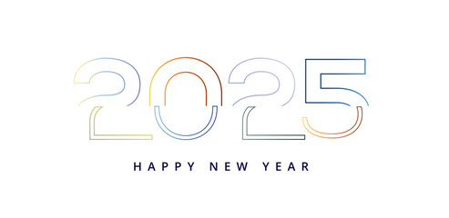 Modern 2025 Typography Design Vibrant and Bold Graphics for Cards, Posters, and Calendars