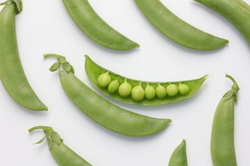 Green pea on white 