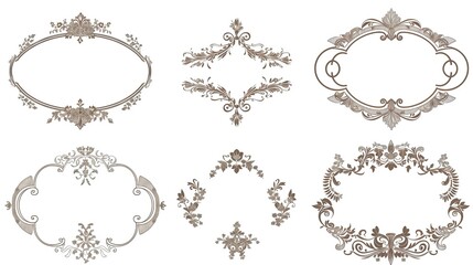 Luxury Vintage Photo Frame Collection, Decorative Vintage Photo Frames for Design, Set of Decorative Border Photo Frames