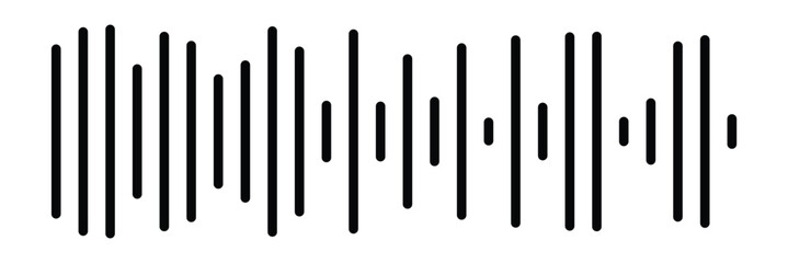 Sound / audio wave or soundwave line art vector icon for music apps and websites.Vector sound wave icon. Music player sound bar. Record interface. Equalizer icon with soundwave line. 